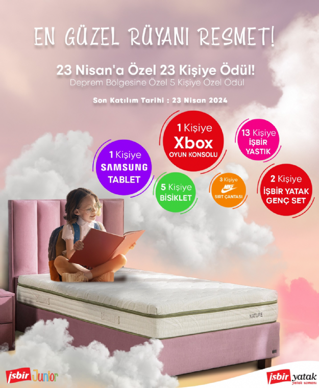 İşbir Yatak En Güzel Rüyanı Resmet Resin Yarışmasıyla Çocukların 23 Nisan Bayramını Kutlayacak