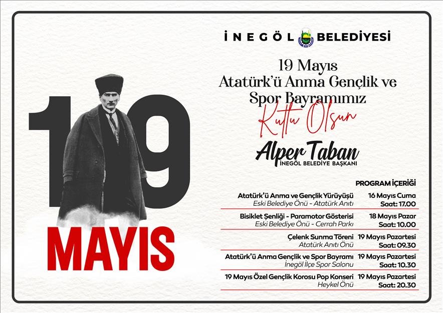 İnegöl Belediyesi’nden 19 Mayıs Programları