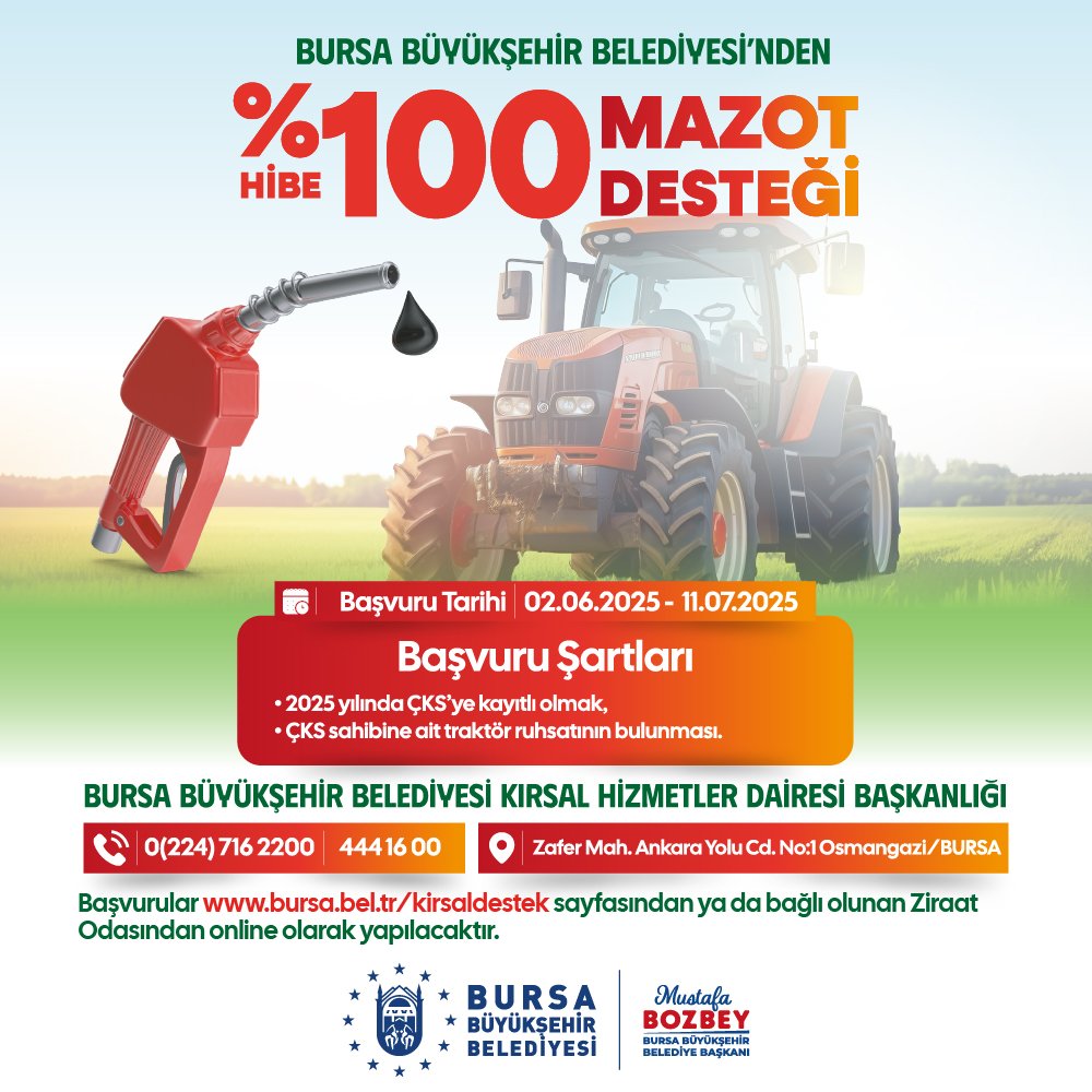 Büyükşehir Belediyesi’nden Yüzde 100 Hibe “Mazot Desteği”