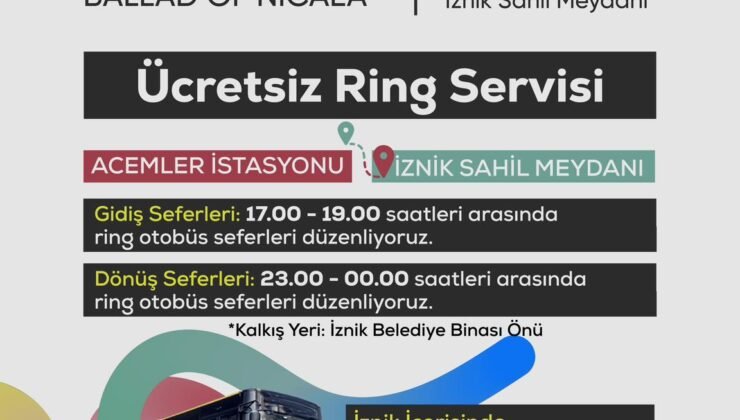 Büyükşehir Belediyesi’nden ‘Fazıl Say İznik Türküsü’ Konserine Ulaşım Kolaylığı
