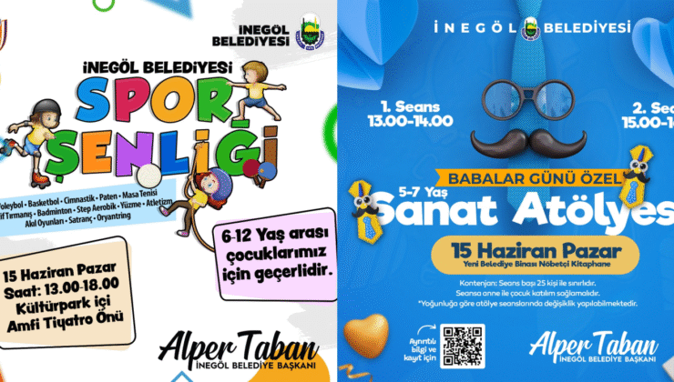 İnegöl Belediyesi Babalar Gününde iki Ayrı Etkinlik Düzenledi