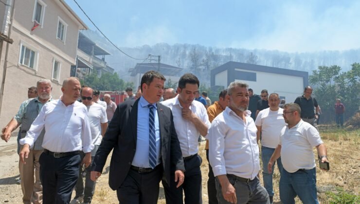 Osmangazi Belediye Başkanı Erkan Aydın İsmetiye’deki Yangın Bölgesinde
