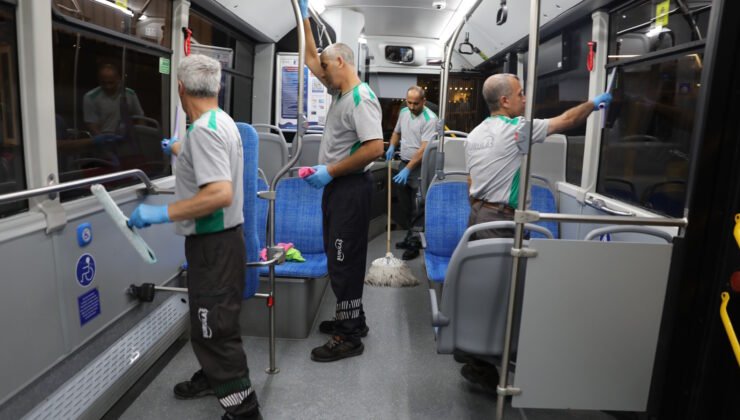 BÜYÜKŞEHİR BELEDİYESİ’NDEN ULAŞIM HİJYEN SEFERBERLİĞİ