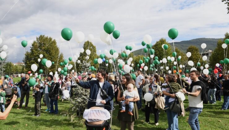 Bursa’da Mutluluk Balonları SMA’lı Çağan Ata Taran için Uçuruldu