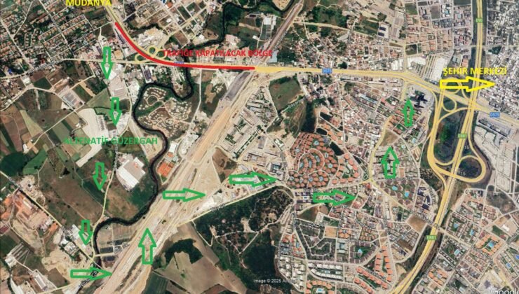 Bursa’da Geçit Köprüsünde Trafik Düzenlemesi
