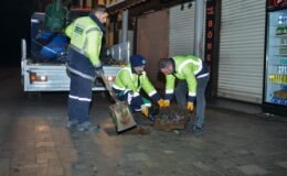 Bursa Tarihi Çarşı ve Hanlar Bölgesinde Gece Mesaisi