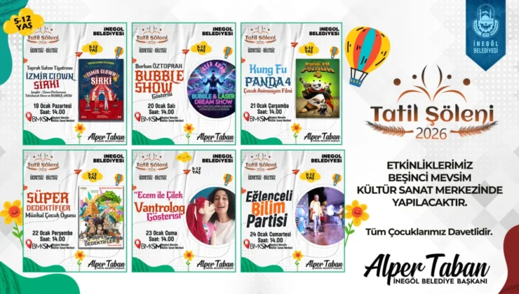 İnegöl’de 2026 Yılı Ara Tatili Çocuklar için Şölene Dönüşüyor