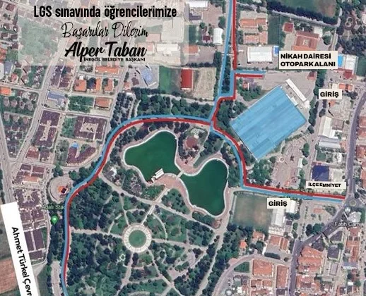 İnegöl’de Hikmet Şahin Kültür Parkı Giriş Çıkışlarına LGS Düzenlemesi