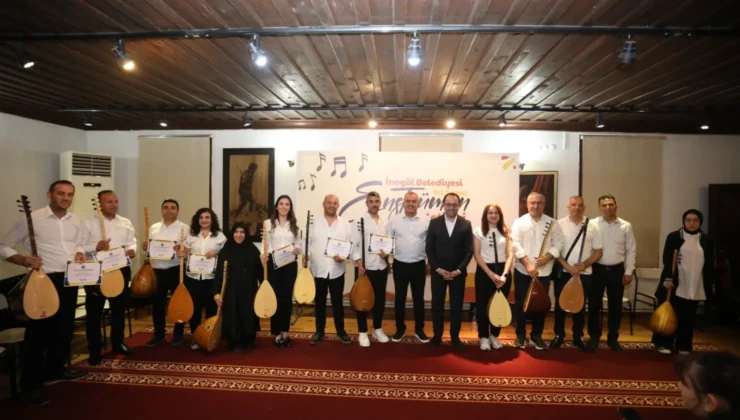 İnegöl Belediyesi Bağlama Kursiyerleri Sertifikalarını Törenle Aldılar