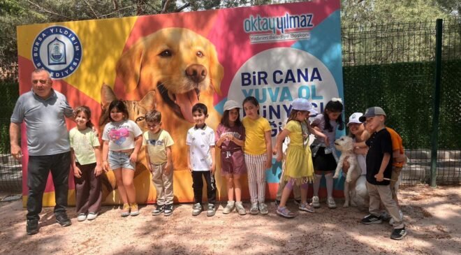 Yıldırım Belediyesi Sahipsiz Sokak Hayvanları Tedavi Merkezi ve Doğal Yaşam Alanı Öğrencileri Ağırladı