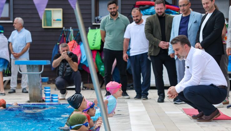 Büyükşehir  Belediye Başkan Vekili Şahin Biba’dan Minik Yüzücülere Ziyaret