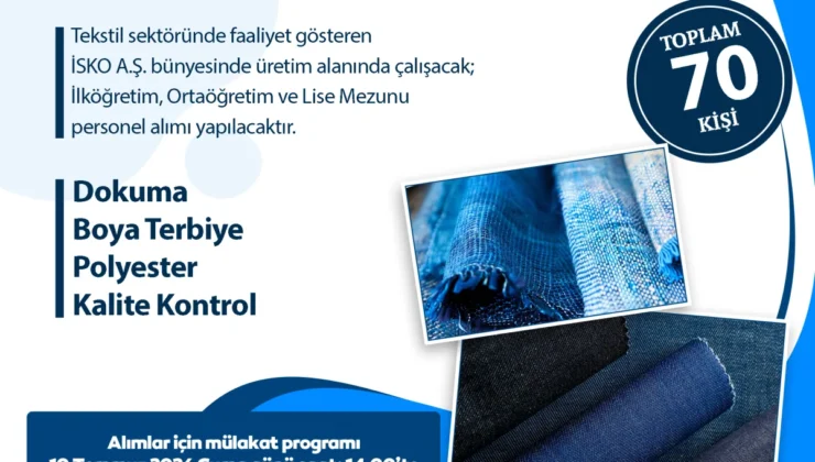 İnegöl’de İSKO İstihdam Merkezi Aracılığıyla 70 Personel Alacak