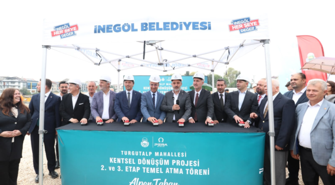 İnegöl Turgutalp’te Kentsel Dönüşümün 2. ve 3. Etaplarında Temel Atıldı