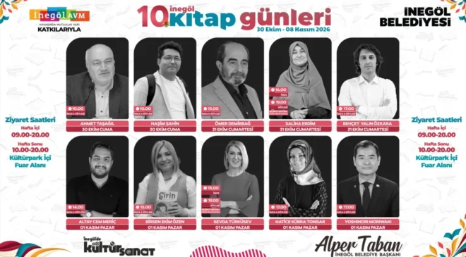 İnegöl Belediyesi 10. Kitap Günleri Yazar Kadrosu Belirlendi