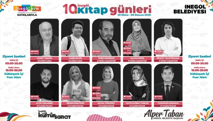 İnegöl Belediyesi 10. Kitap Günleri Yazar Kadrosu Belirlendi