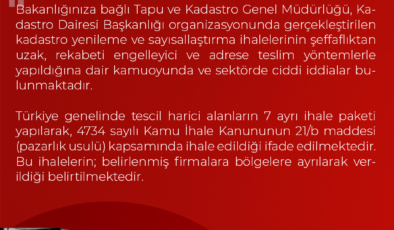 Kadastro ihalelerinde “Adrese Teslim” iddiaları Meclis Gündeminde